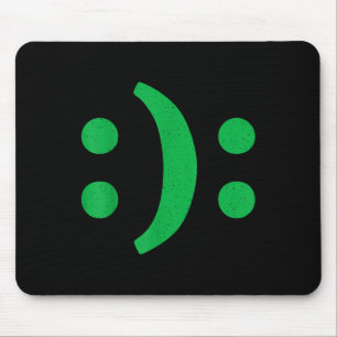 Minimal Art Of Happy Sad Face For Bipolar Disorder Mouse Pad