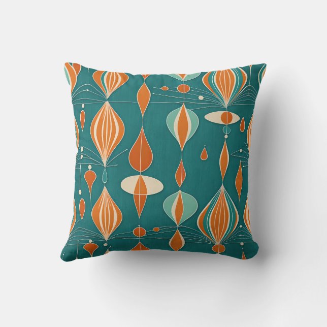 Minimal Atomic Drops Design Throw Pillow (Back)