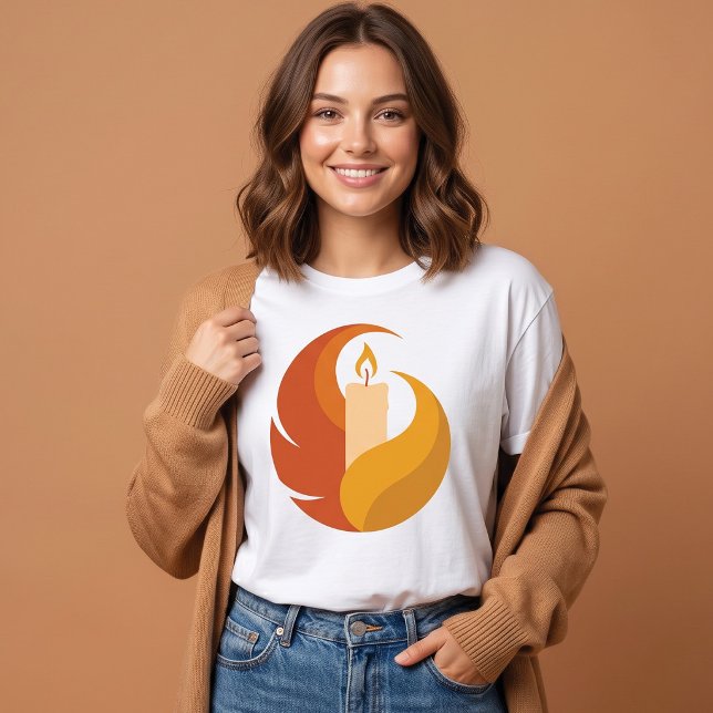 Minimal Autumn Candle Cozy Fall T-Shirt (Creator Uploaded)