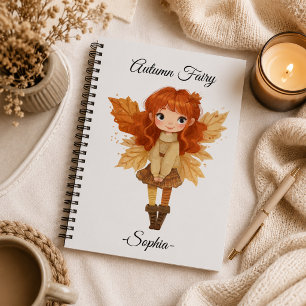 Minimal Autumn Fairy – Personalized Notebook