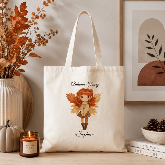 Minimal Autumn Fairy – Personalized Tote Bag (Creator Uploaded)