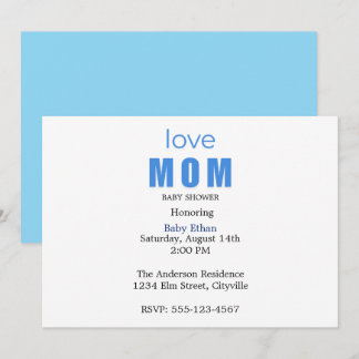 Minimal Baby boy Shower Invitation