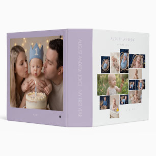Minimal Baby First Year Lavender Collage LPM26 Binder