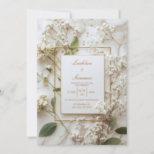 Minimal Baby’s Breath Wedding Invitation