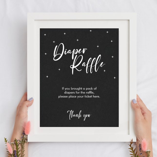 Minimal Baby Shower Games Diaper Raffle Sign  (Minimal Baby Shower Games Diaper Raffle Sign)