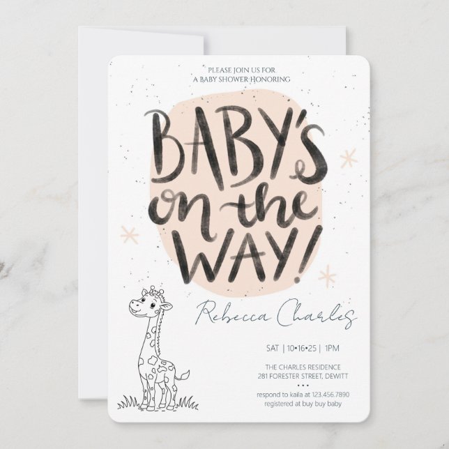 Minimal Baby Shower  Invitation (Front)