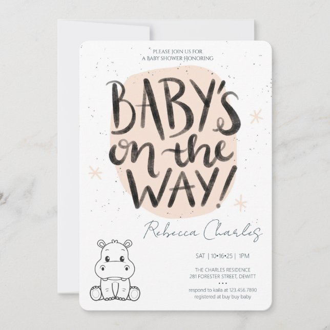 Minimal Baby Shower  Invitation (Front)