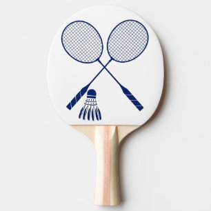 Minimal Badminton Rackets Shuttlecock Birdie Blue Ping Pong Paddle