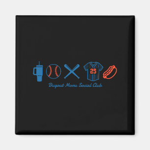 Minimal Baseball Mom Cute Softball Mama Magnet