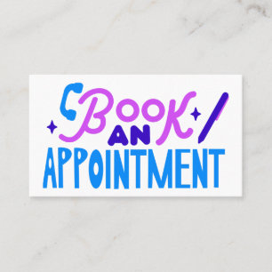 Minimal Basic Appointment Card in Blue & Pink