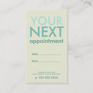 Minimal Basic Appointment Card in Eggshell & Cyan