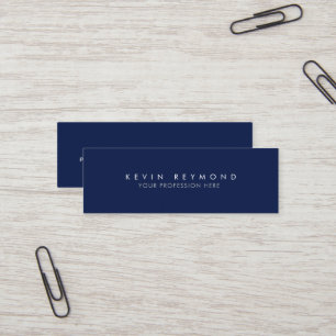 Minimal basic simple dark-blue professional mini business card