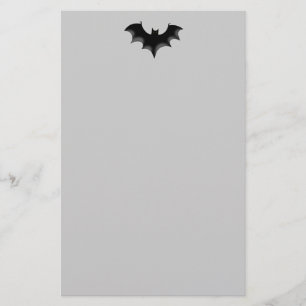 Minimal Bat Stationery Paper – Grey