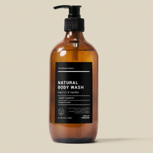 Minimal Bath Body Bottle Waterproof Product Label