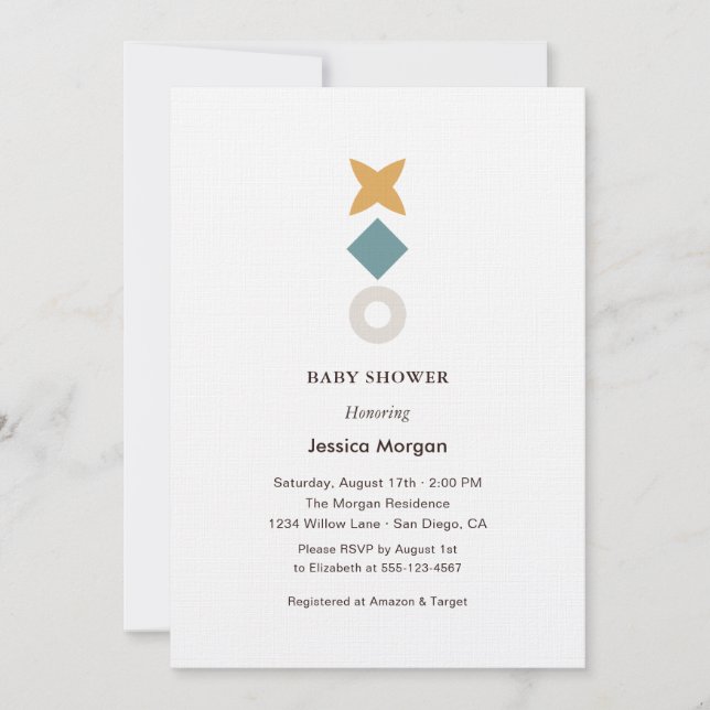 Minimal Bauhaus Baby Shower Invitation (Front)