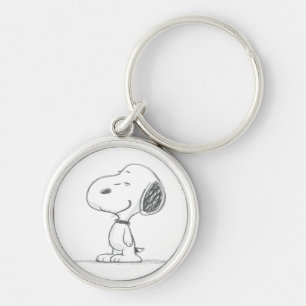 Minimal Beagle Dog Sketch Illustration Keychain