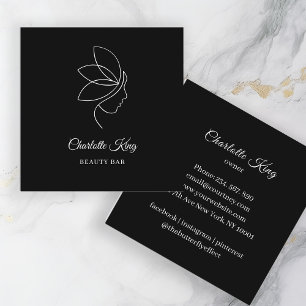 Minimal, Beauty, Logo, Line Art, Salon Square Business Card