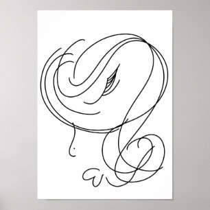 Minimal Beauty Woman Line Art Poster