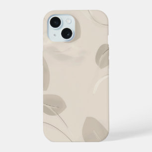 Minimal Beige Aesthetic Leaves Case