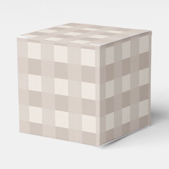 Minimal Beige Checkerboard Design Favor Box (Front Side)