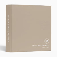 Minimal Beige Classic Family Monogram Recipe