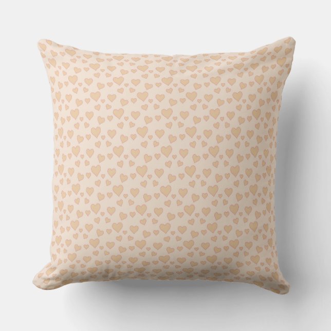 Minimal Beige Heart Throw Pillow – Romantic Aesthe (Front)