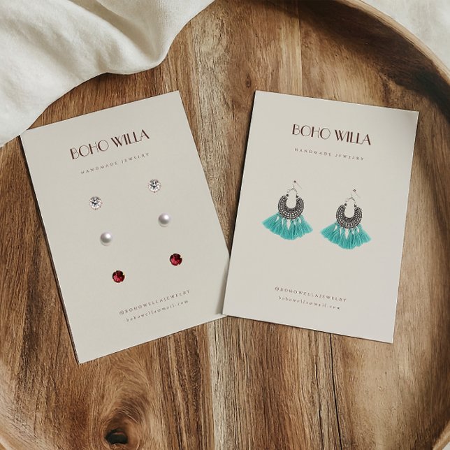 Minimal Beige & Terracotta Earring Display Card (Creator Uploaded)