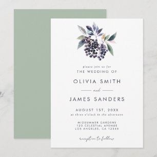 Minimal Berry Wedding Invitation
