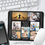 Minimal BEST DAD EVER Photo Collage Personalized Mouse Pad<br><div class="desc">Create a keepsake photo memory mouse pad for the BEST DAD EVER with a photo collage of 7 pictures and your personalized text in your choice of font styles and colours. The design features a faux stitched border on an editable black background. CHANGES: The simple, classic title can be changed...</div>