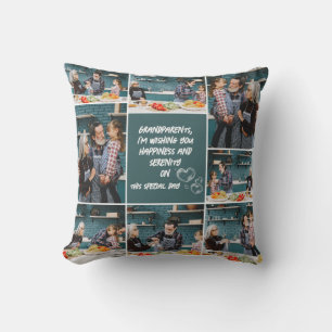 Minimal Best Grandparents Photos Throw Pillow