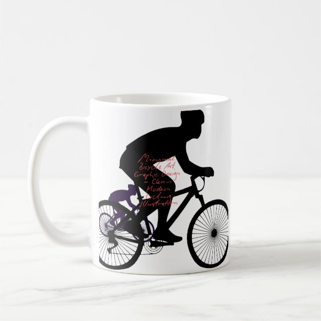 Minimal Bicycle Art Coffee Mug (Left)