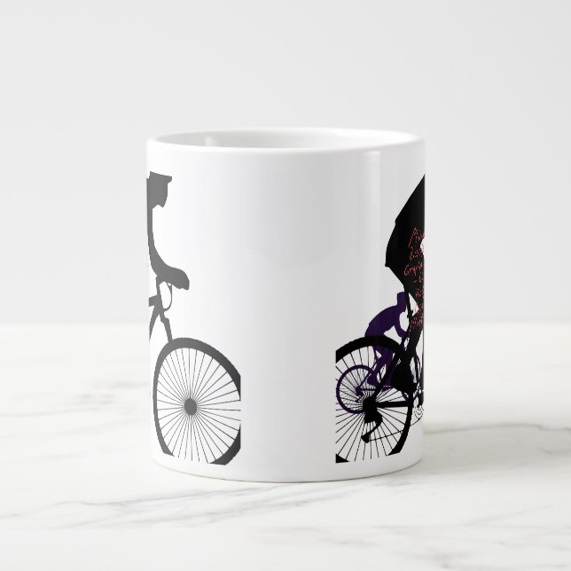 Minimal Bicycle Art Large Coffee Mug (Front)