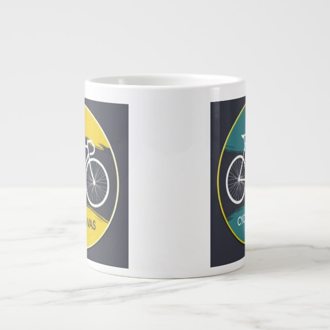 Minimal Bicycle Illustration –  Large Coffee Mug (Front)