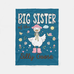 Minimal Big Sister Silly Goose First Fleece Blanket