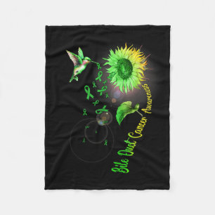 Minimal Bile Duct Cancer Sunflower Hummingbird Fleece Blanket