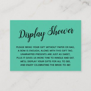 Minimal Biscay Green No Wrap Bridal Shower Gift Enclosure Card