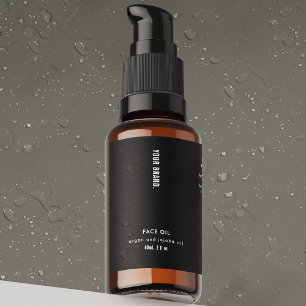 Minimal Black 2oz Dropper Bottle Waterproof Label