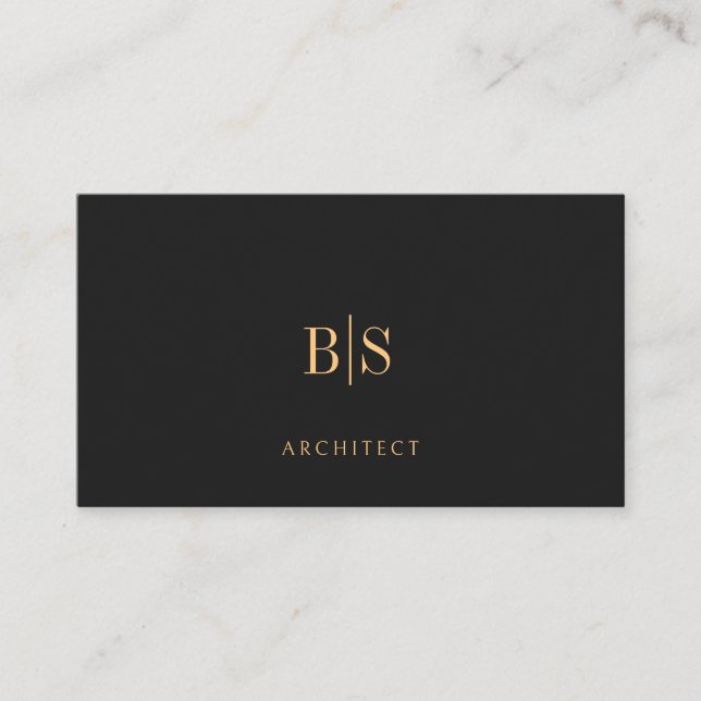 Minimal Black And Gold Personal Business Card (Front)