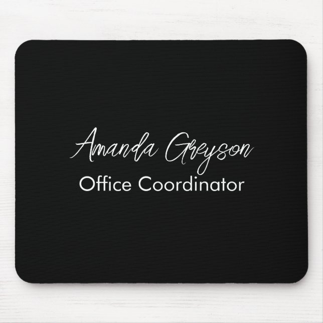 Minimal Black and White Add Your Name Monogram Mouse Pad (Front)
