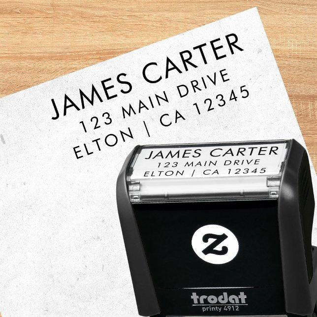 Minimal Black and White Address Rubber Stamp (Creator Uploaded)