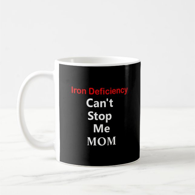minimal black and white Anemia Iron Deficiency Coffee Mug (Left)