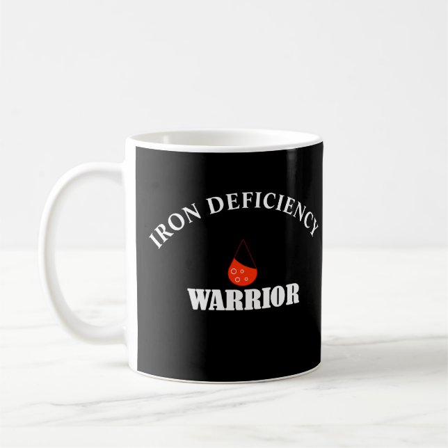minimal black and white Anemia Iron Deficiency Coffee Mug (Left)