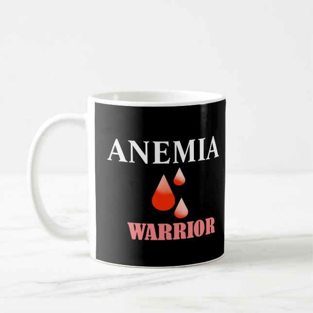 minimal black and white Anemia Iron Deficiency Coffee Mug (Left)