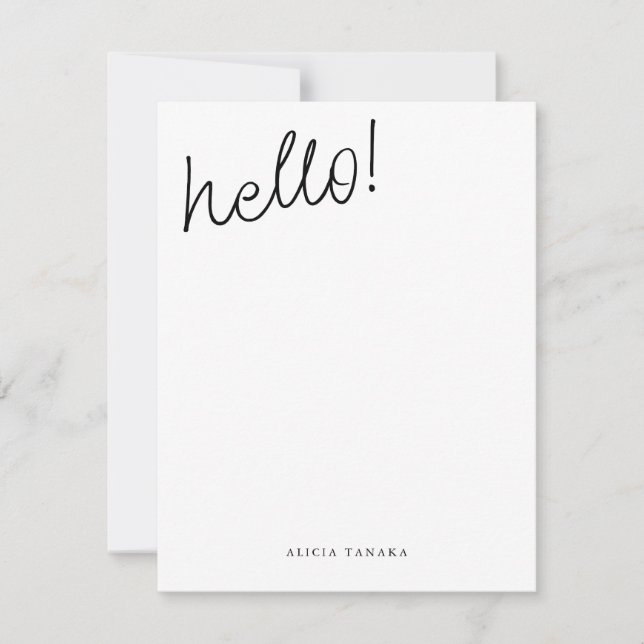 Minimal Black and White Casual Script Card (Front)
