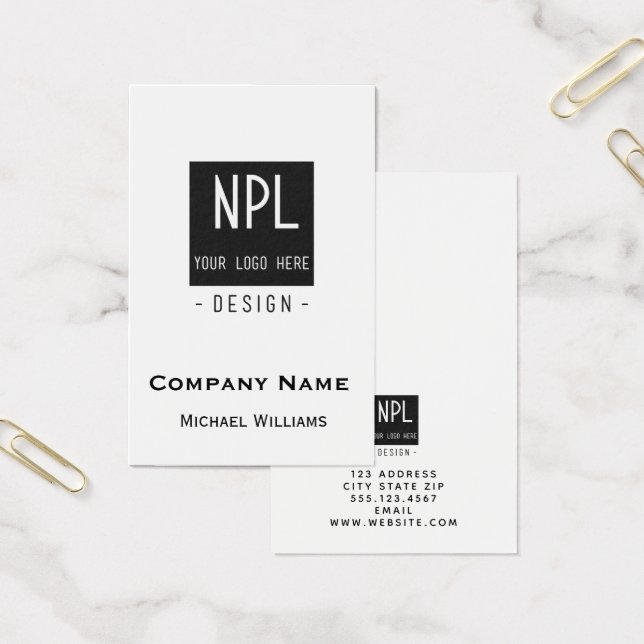 Minimal, Black and White Corporate Business Card (Office)