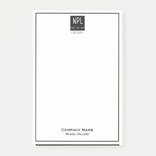 Minimal, Black and White Corporate  Post-it Notes