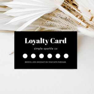 Minimal Black and White Customer Loyalty Card