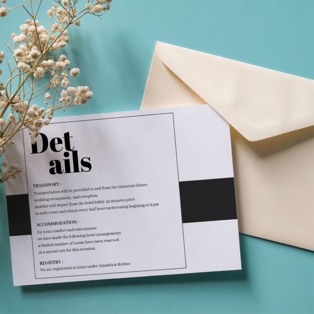 Minimal Black and White Details Enclosure Card (Creator Uploaded)