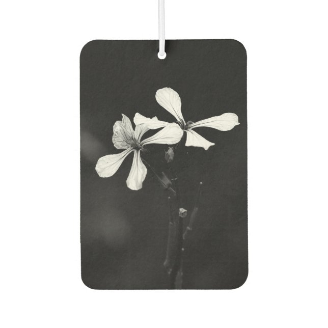 minimal black and white floral air freshener (Front)