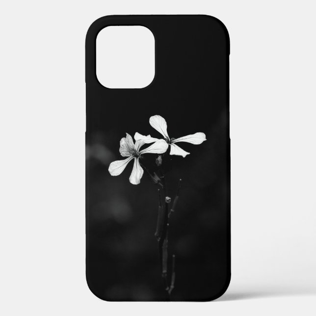 minimal black and white floral Case-Mate iPhone case (Back)